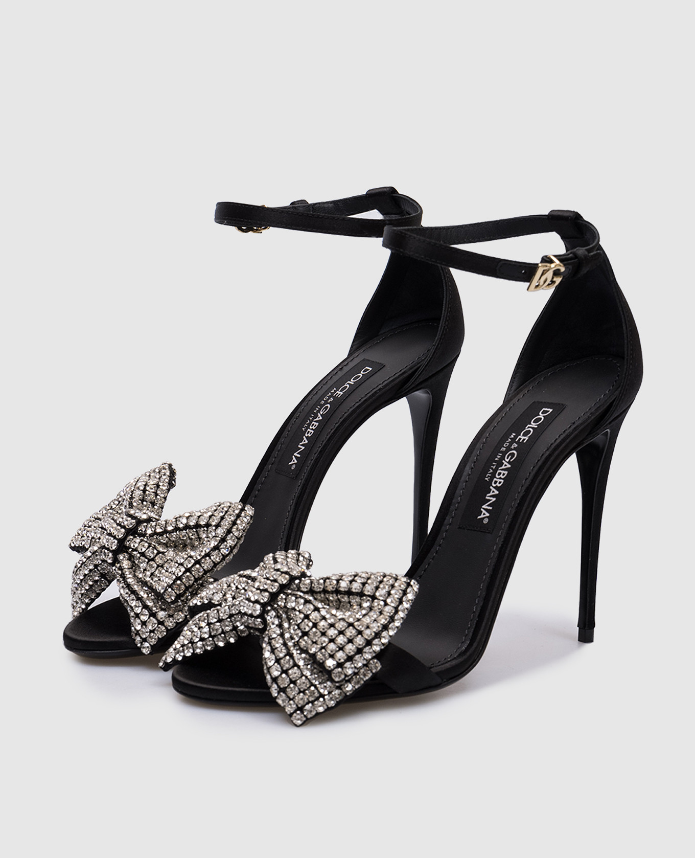 

Black satin sandals with DG logo crystals Dolce&Gabbana