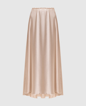Enrico Mandelli Beige silk maxi skirt 1KD06A5663