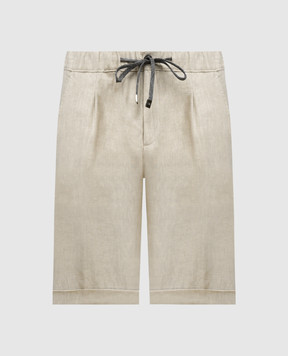 Cashmere&Whiskey Beige linen shorts 0255500195