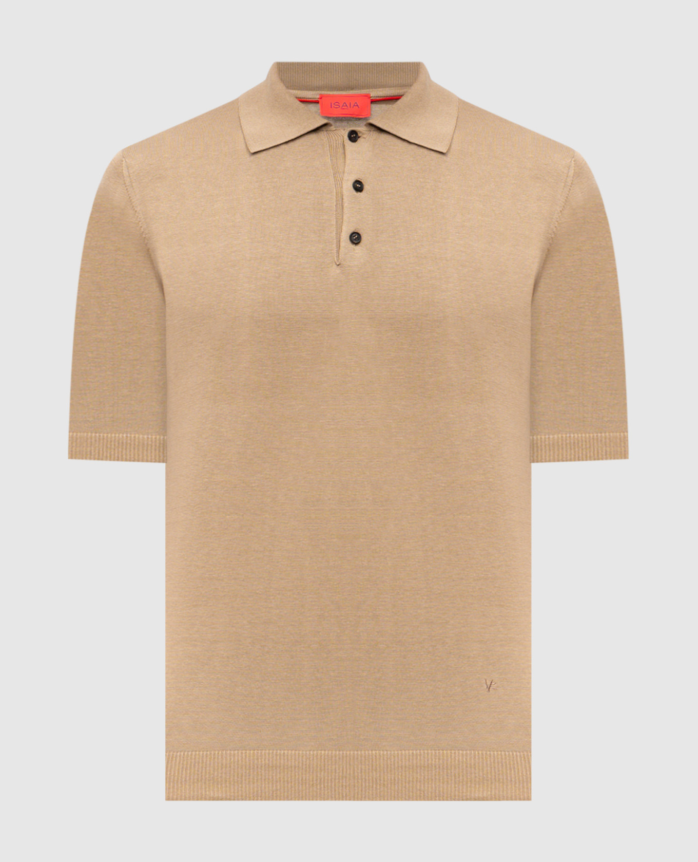 

Beige silk polo shirt ISAIA