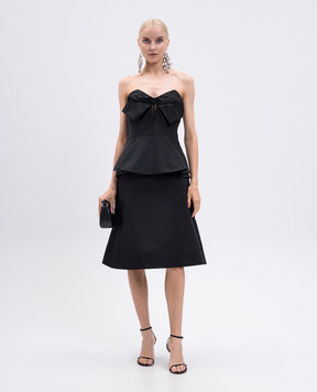 Alexander McQueen Black corset top with silk 839622QEAGH