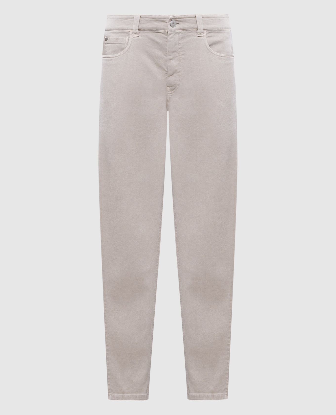 

Beige jeans with a leather patch Brunello Cucinelli