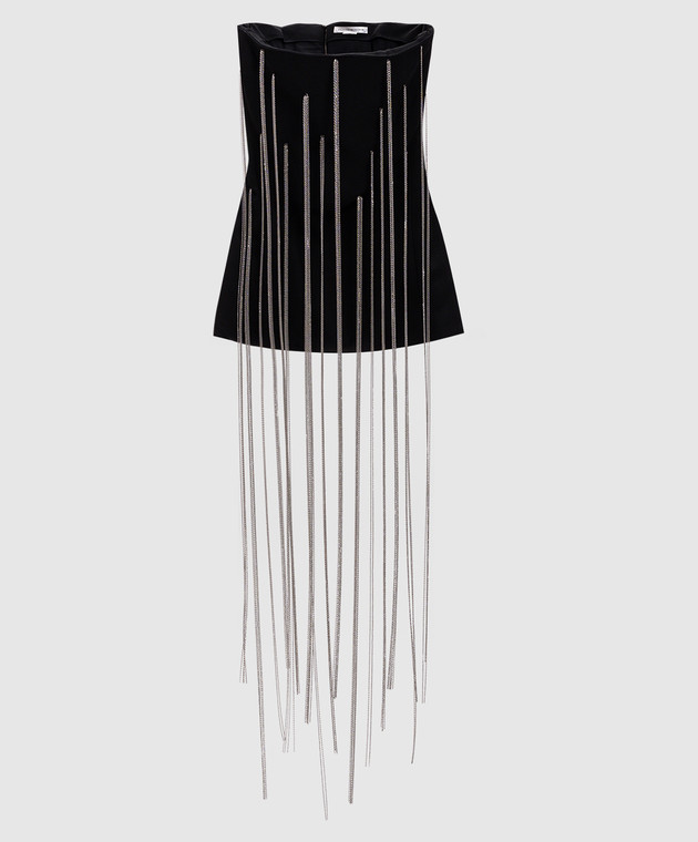 Victoria Beckham - Black wool mini dress with chains 1424WTP005824A - shop  with Ireland delivery at Symbol