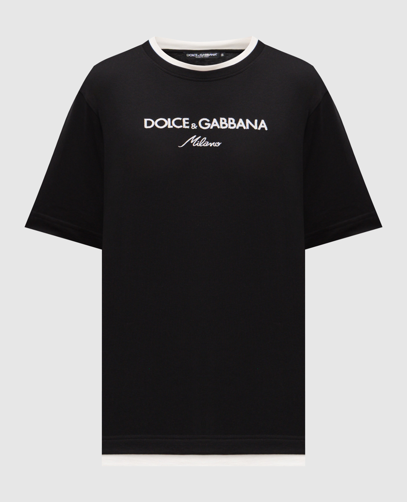 Black T-shirt with embroidered logo Dolce&Gabbana