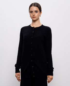 LISA YANG Inda black cardigan with textured pattern 2025354