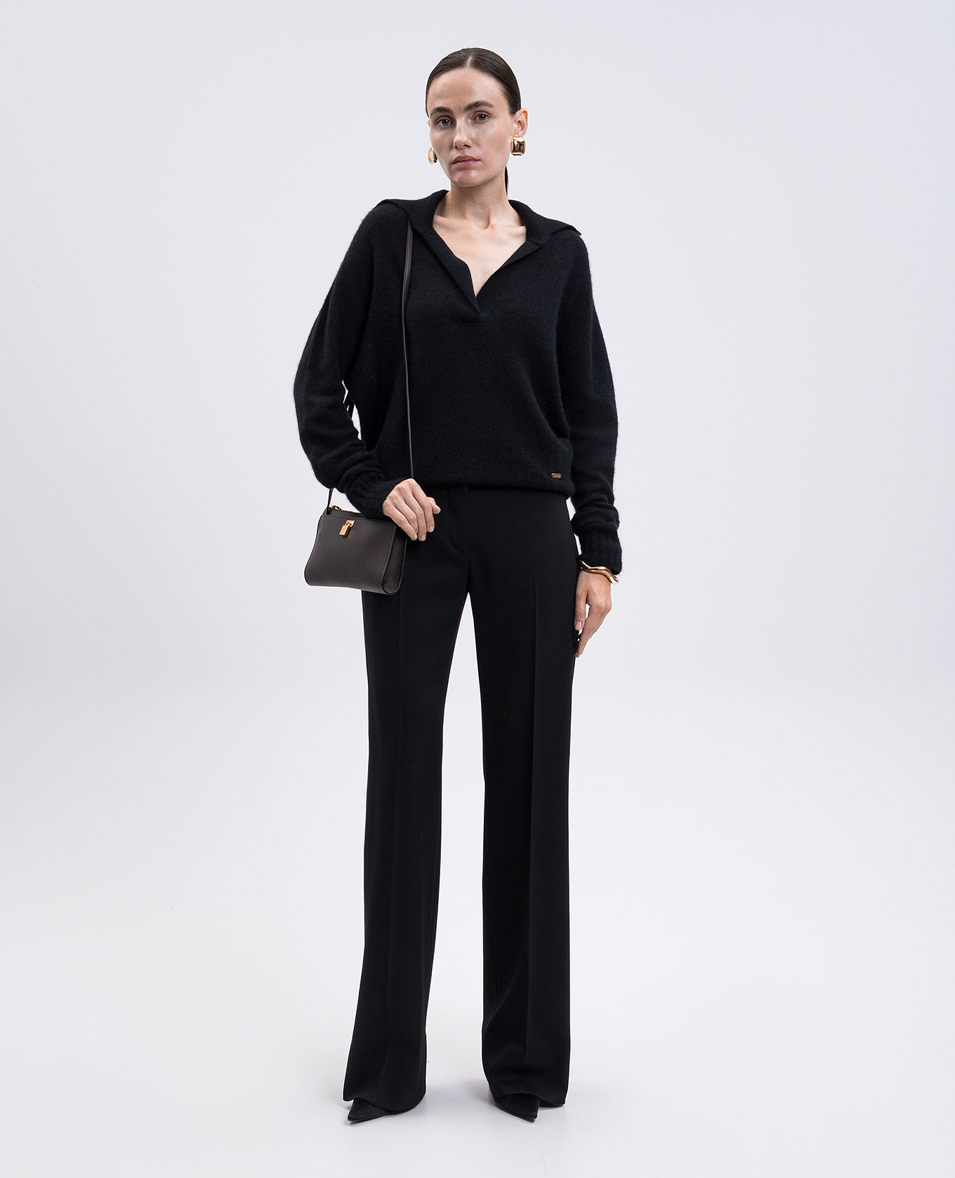 Black wool pants with stripes Tom Ford 2