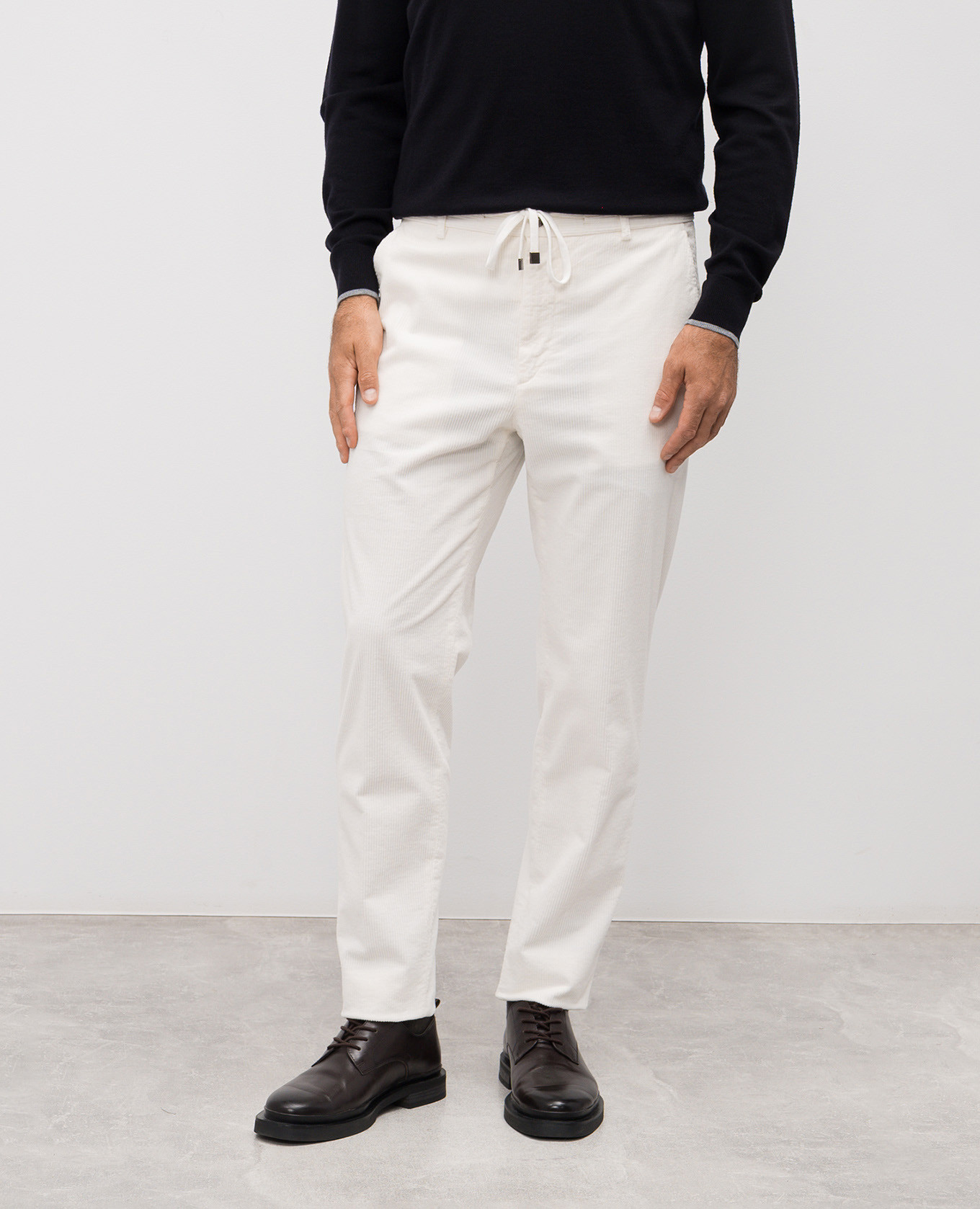 White corduroy pants Peserico 3