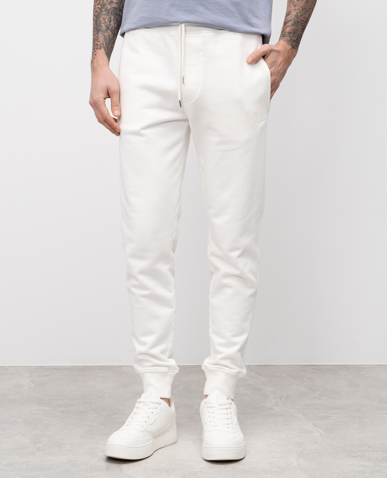 

White joggers with logo embroidery C.P. Company