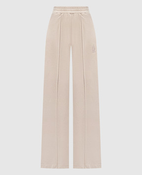 Dondup Beige sweatpants with logo embroidery DP737KF0234DIT1