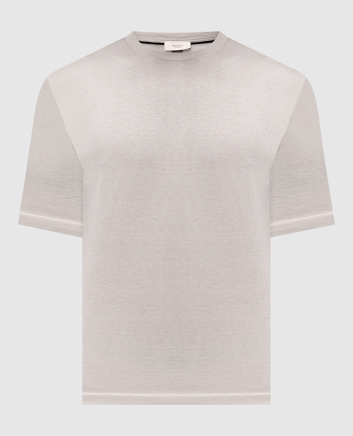 

Grey silk T-shirt with logo Agnona