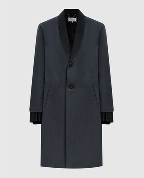 Maison Margiela Gray wool coat with layering effect S50AA0151S48842