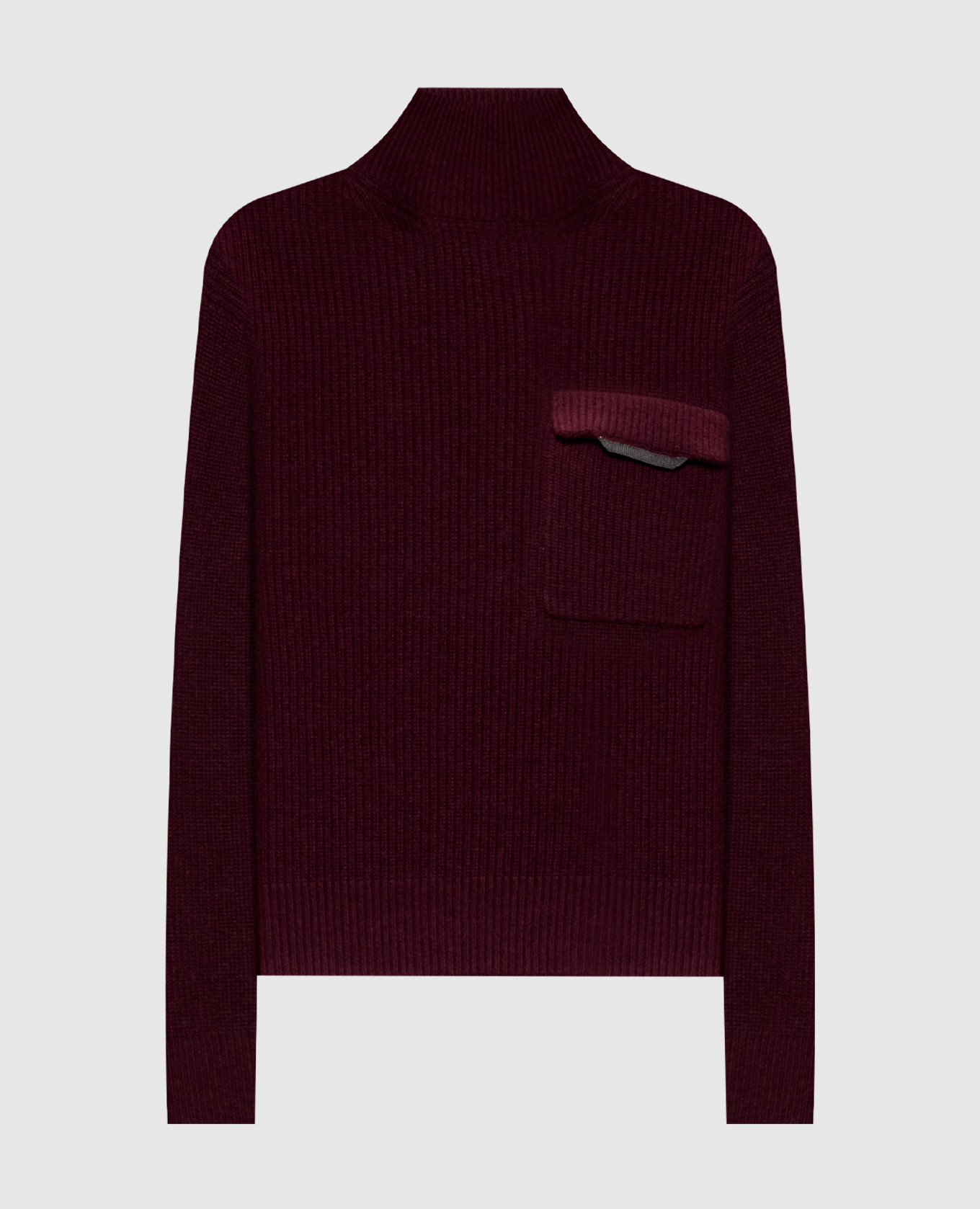 

Burgundy cashmere sweater with monil chain Brunello Cucinelli