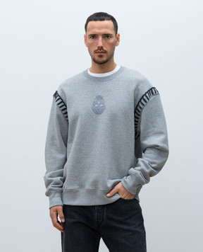 Alexander McQueen Gray sweatshirt with Skull embroidery 815008QXABQ