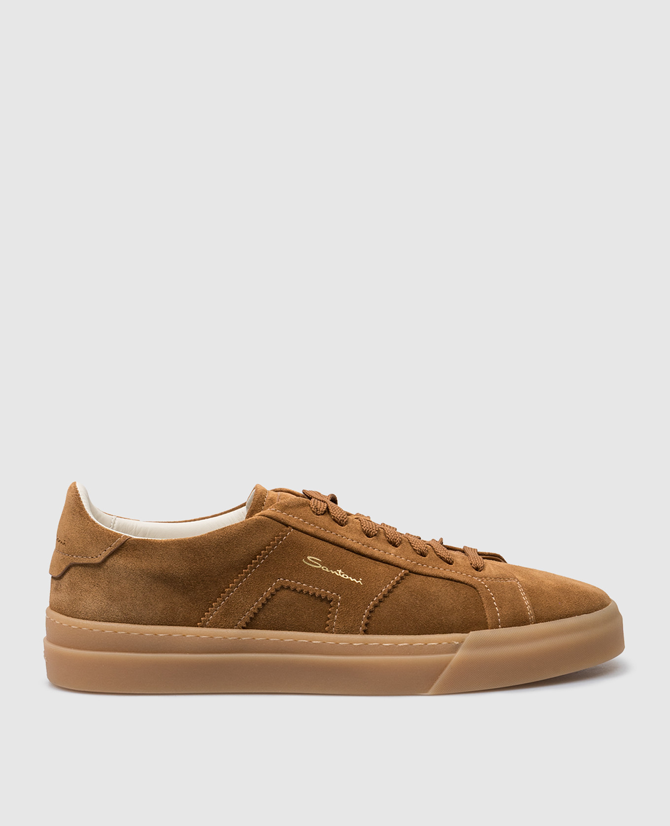 

Brown suede logo sneakers Santoni