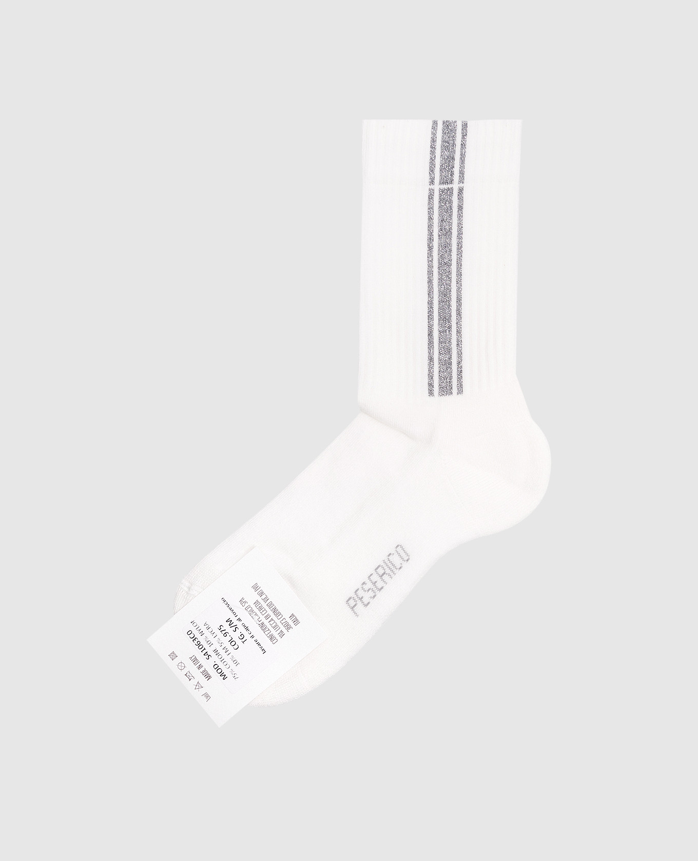 

White ribbed socks with lurex Peserico