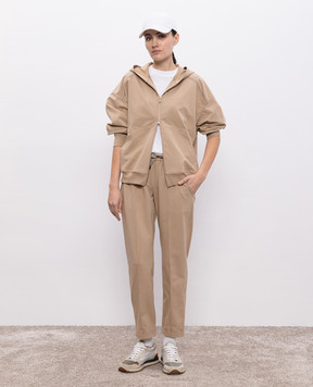 Brunello Cucinelli Beige sweatpants with monil chain MH827FB799