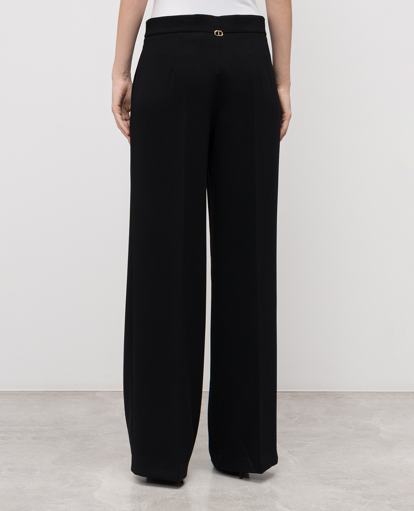 Black pants with logo Twinset 4