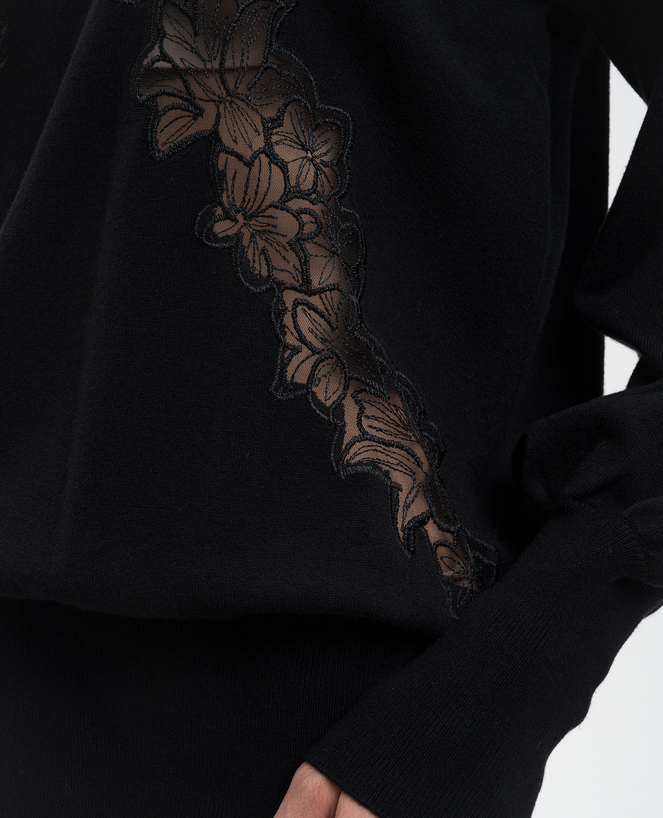 

Black mini dress with floral embroidery Twinset