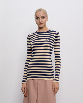 Valentino Beige striped jumper with logo 7B3KC66N9JD