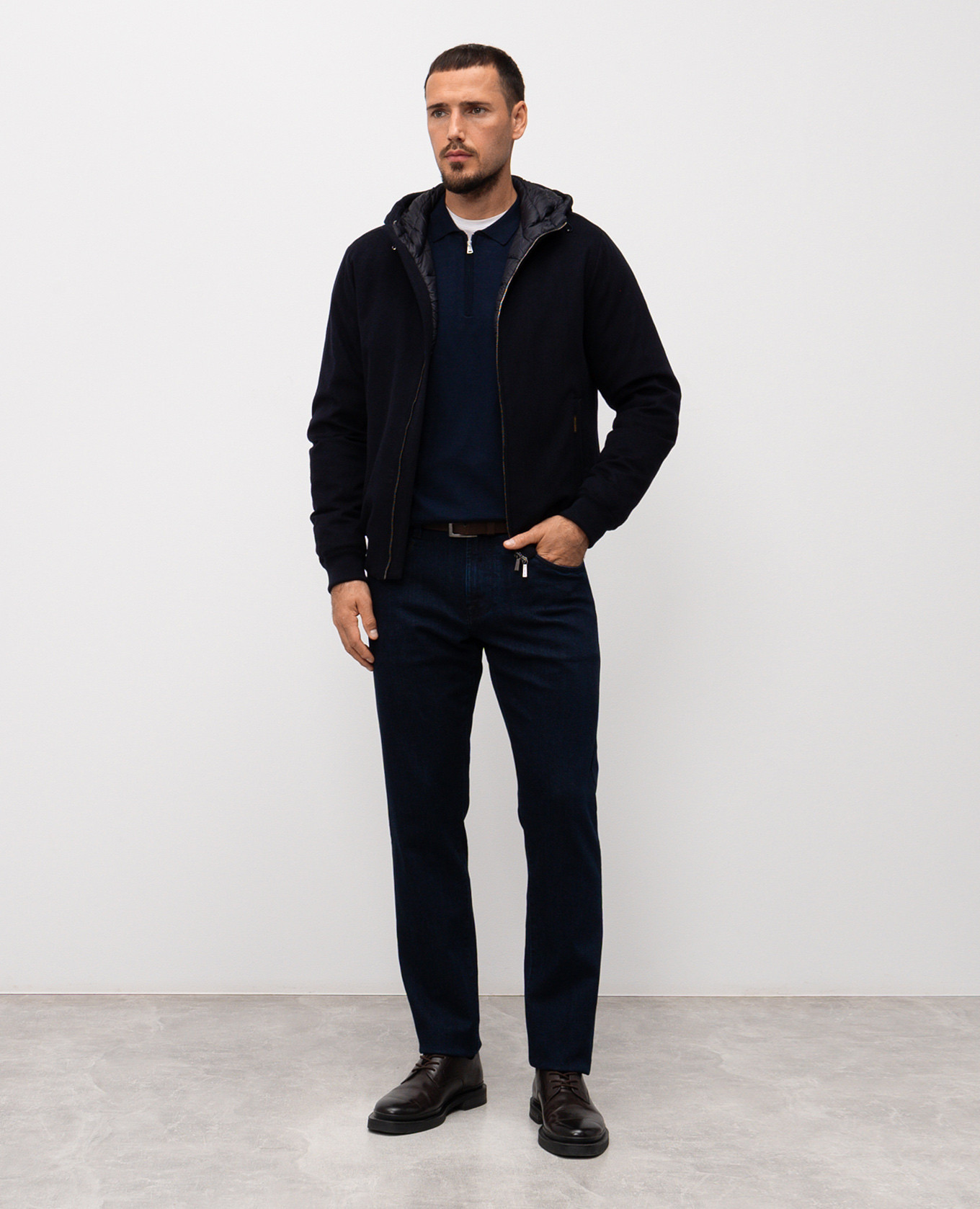 

Blue merino wool polo shirt Cashmere&Whiskey