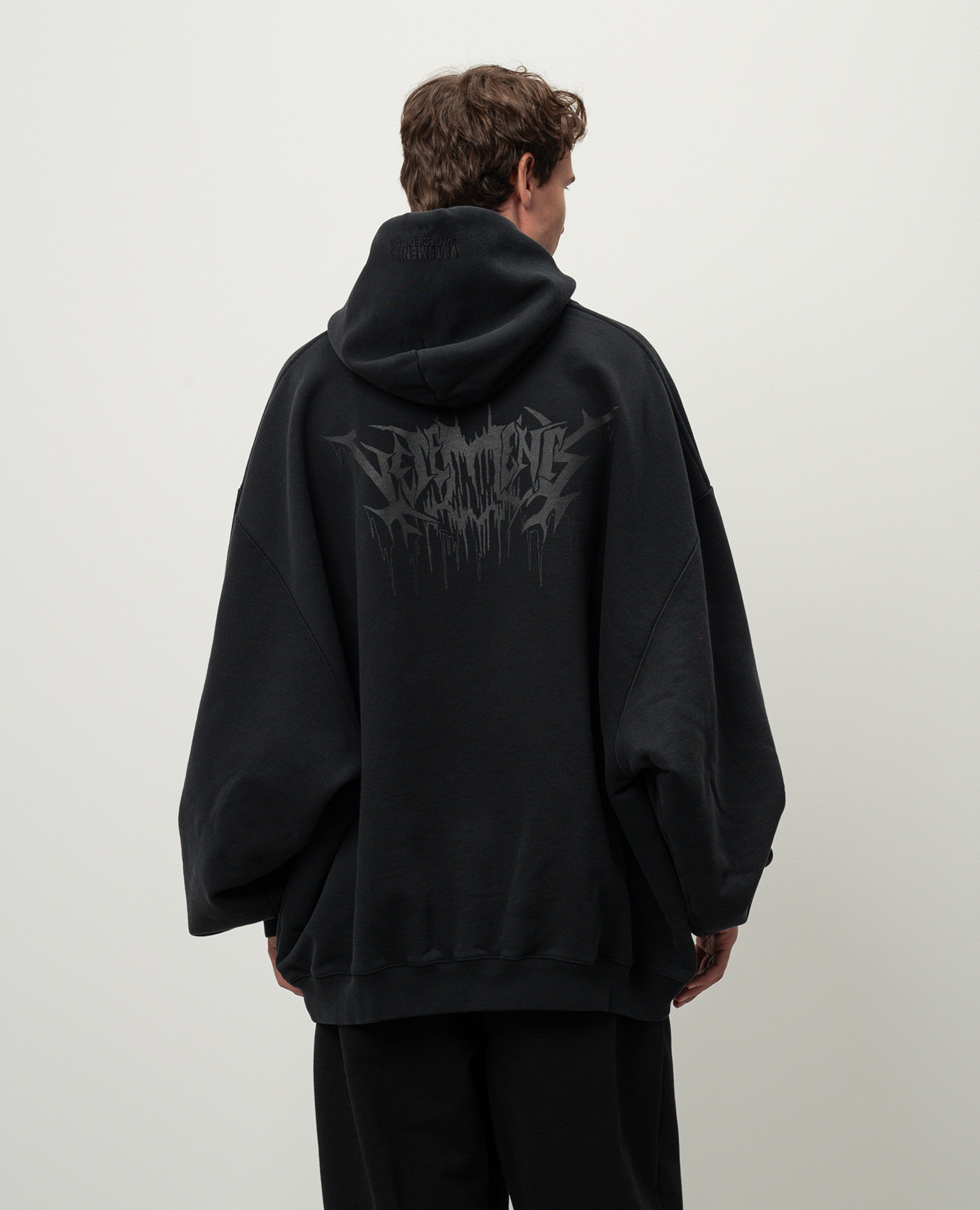 

Black hoodie with print and logo Vetements