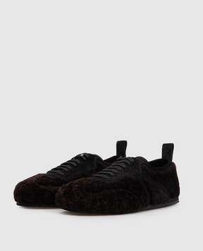 Ann Demeulemeester Brown Siru sheepskin sneakers B0012567FR008