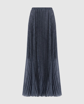 Ermanno Scervino Gray pleated skirt with pattern D472O345VJR