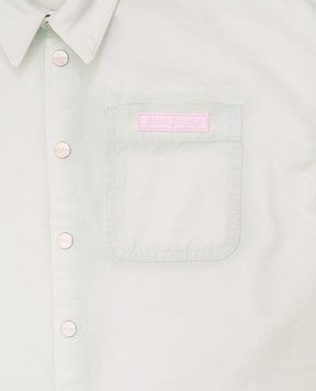 Palm Angels Children's green shirt with logo print PGGG002S25FAB00112+