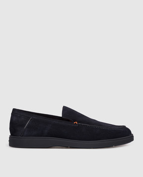 Santoni Blue suede loafers MGDG17824OOTKSVU