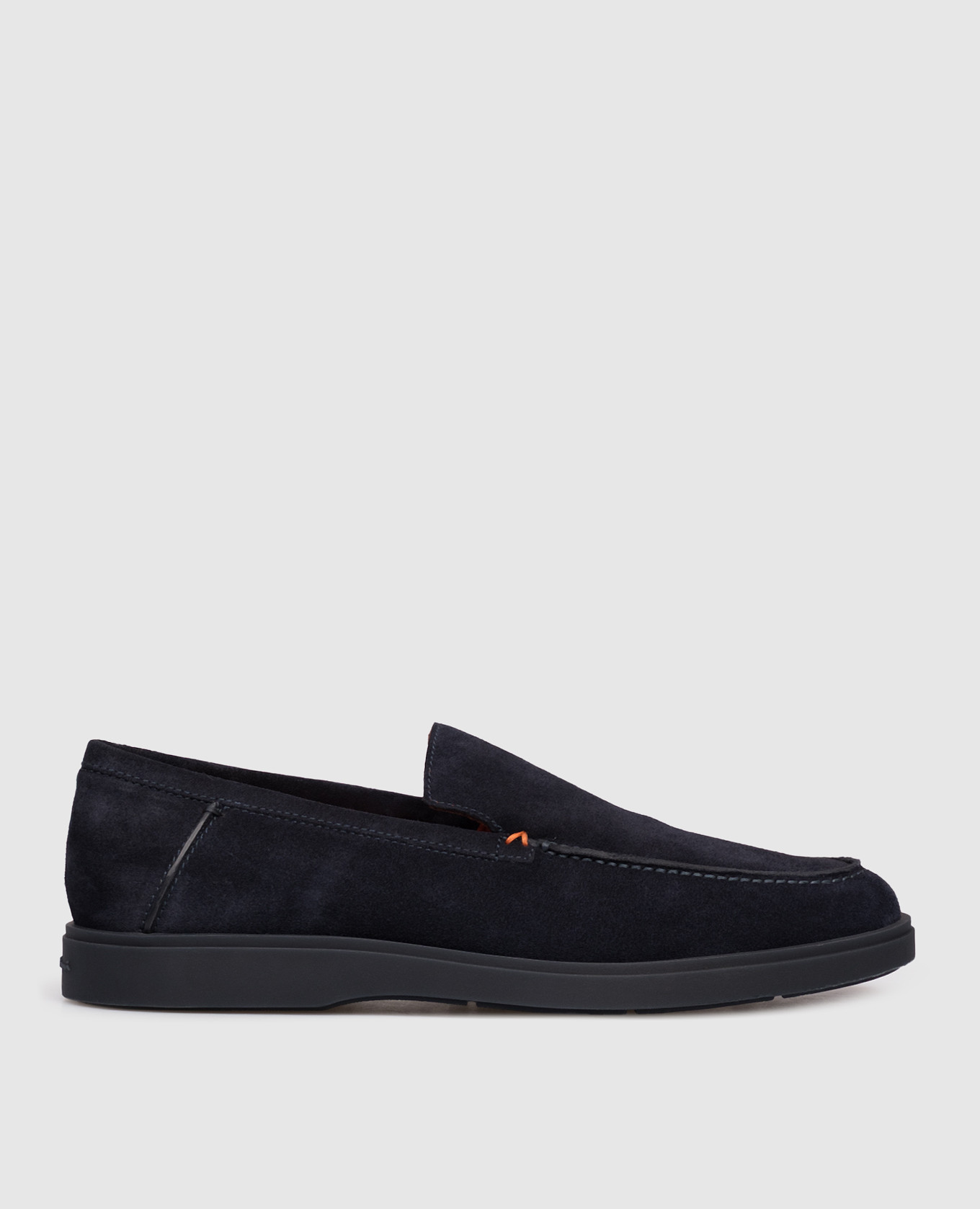 Blue suede loafers