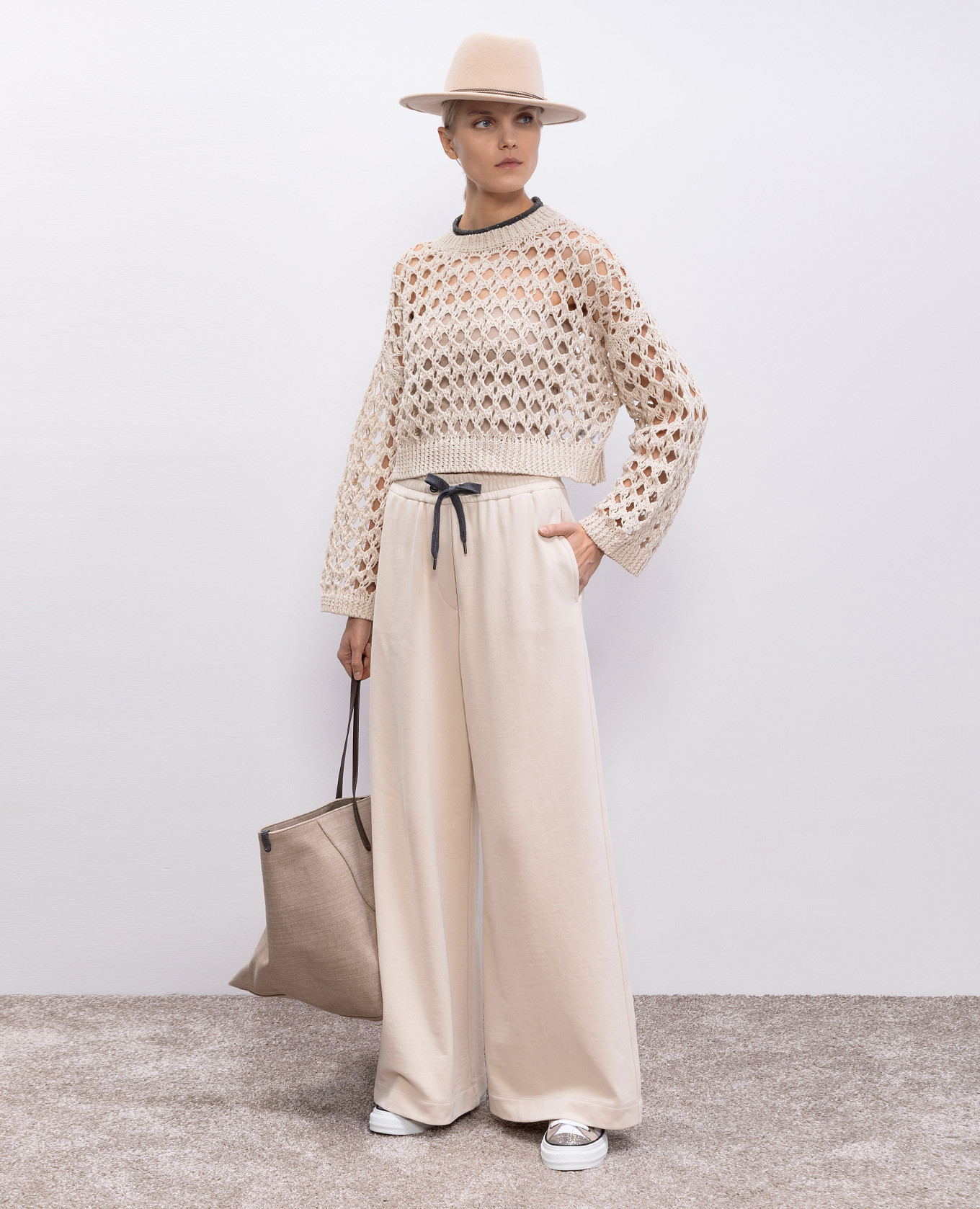 

Beige openwork jumper Brunello Cucinelli