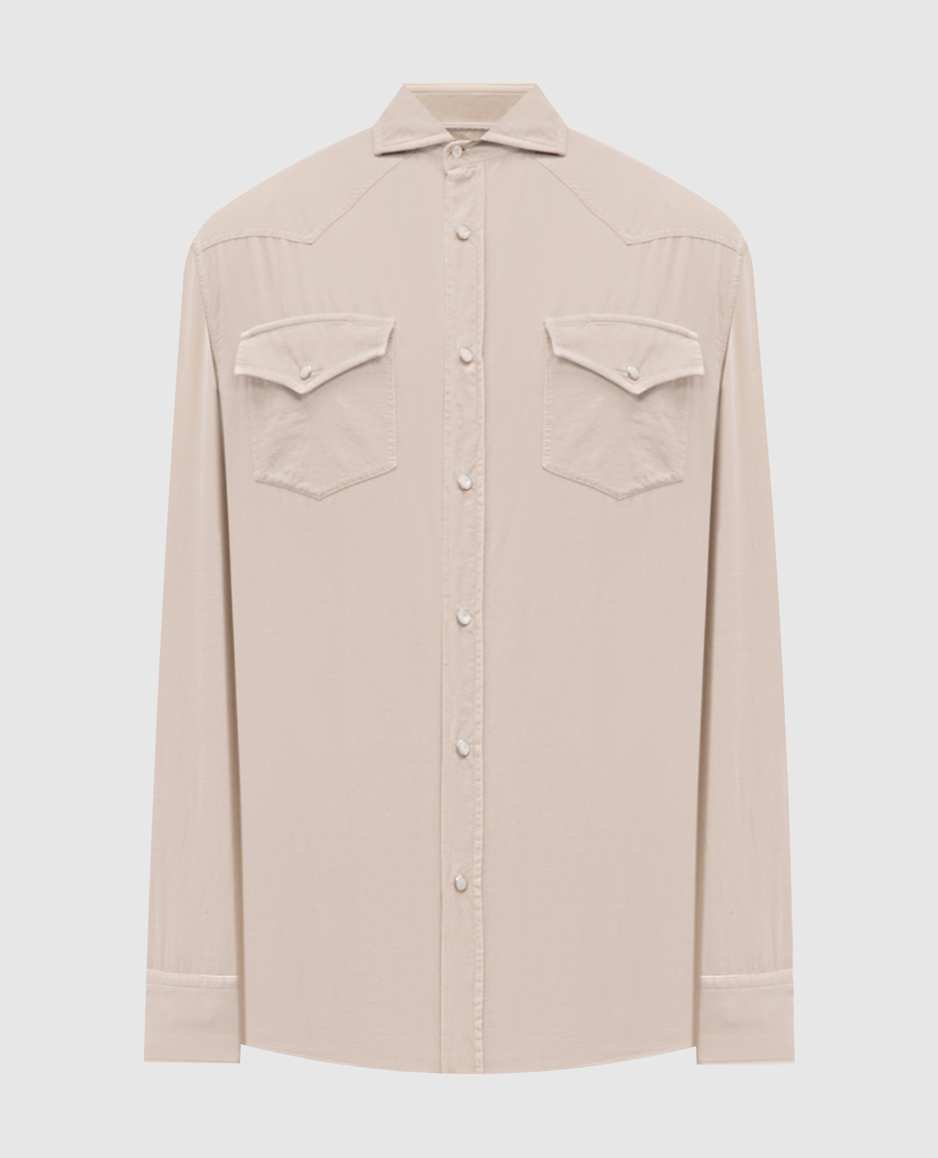 Beige corduroy shirt Brunello Cucinelli