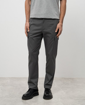 Dolce&Gabbana Grey cargo pants with logo GP0Y1TFUFL3