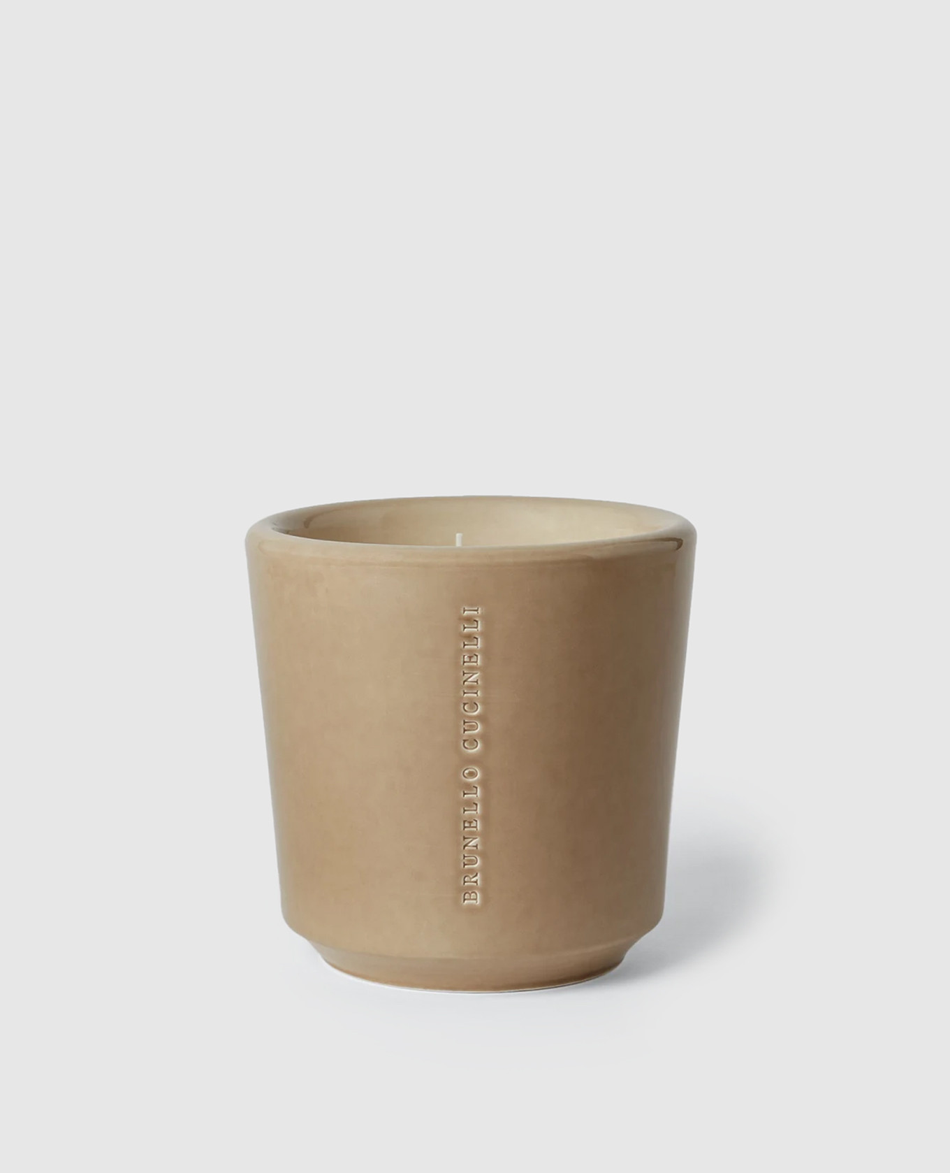 

Beige scented candle in a ceramic candle holder with a crackle effect Brunello Cucinelli