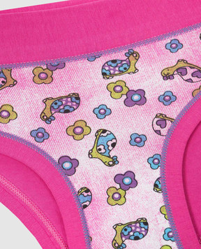 RiminiVeste Emy Bimba baby pink panties with a floral seashell print B2758