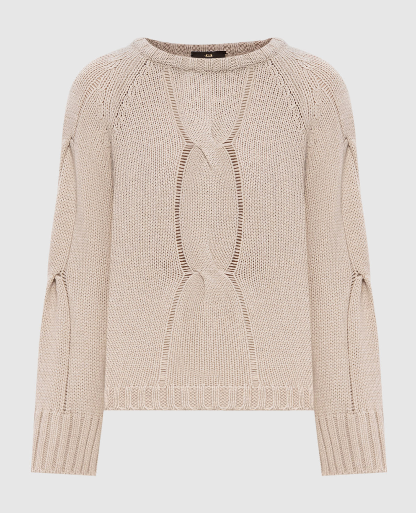 Beige cashmere sweater with textured pattern Enrico Mandelli