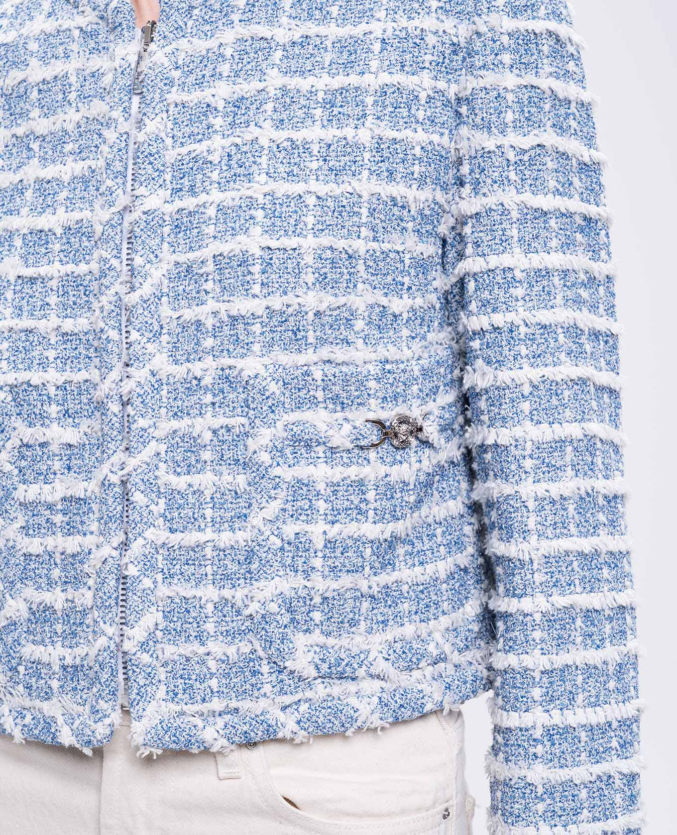 

Blue tweed checkered jacket Versace