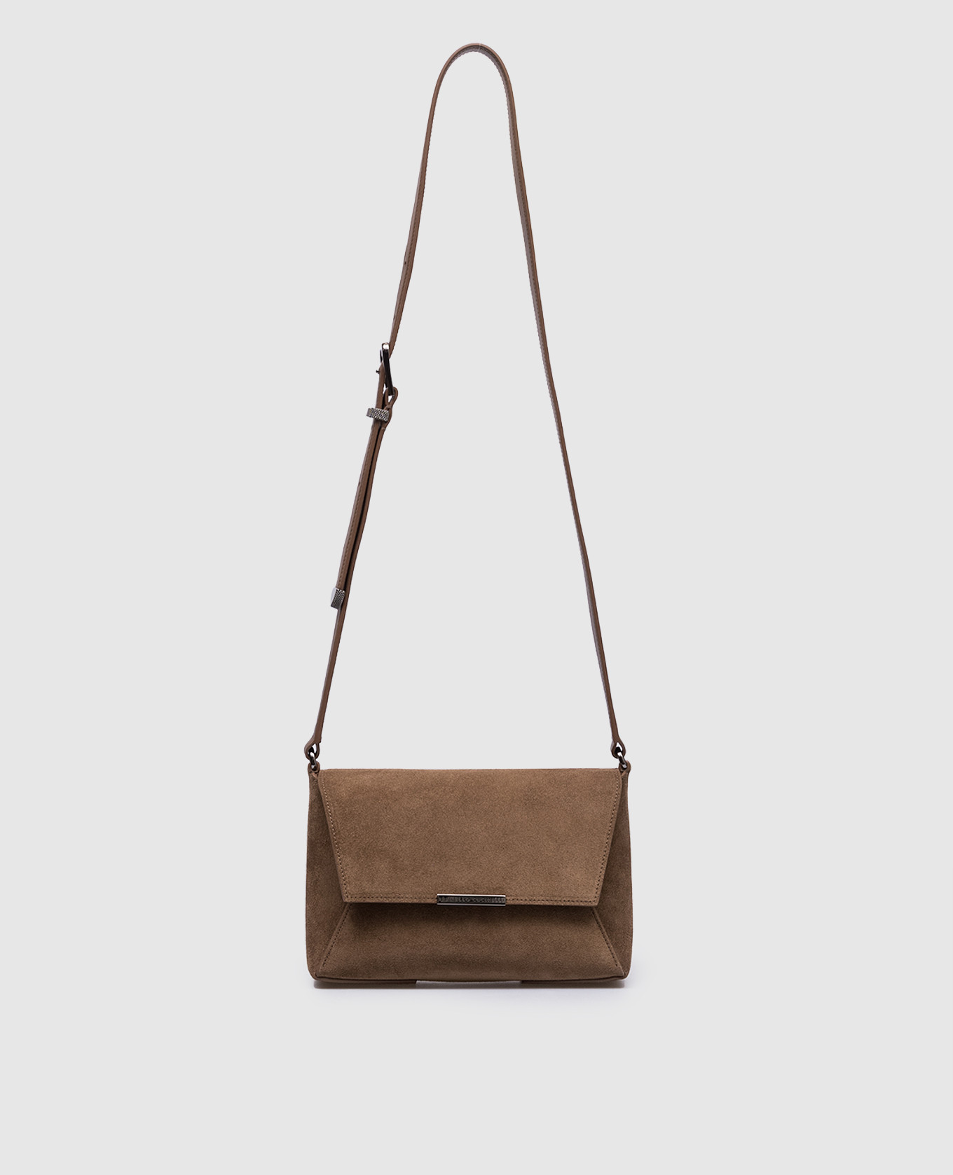 

Brown suede envelope crossbody bag with logo Brunello Cucinelli