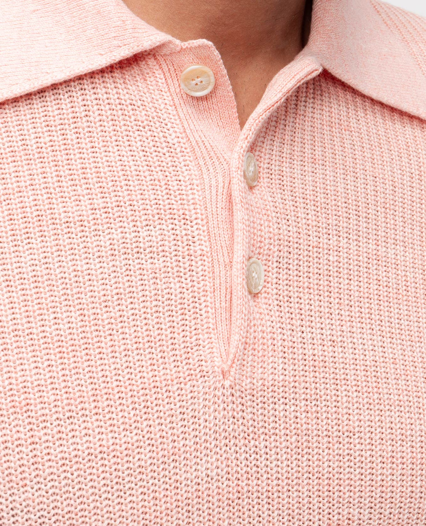 Pink polo with linen Brunello Cucinelli 5