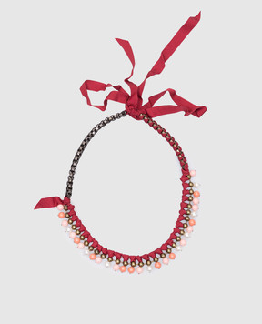 Lanvin Red necklace with chains and beads AW3N2HPERP8A