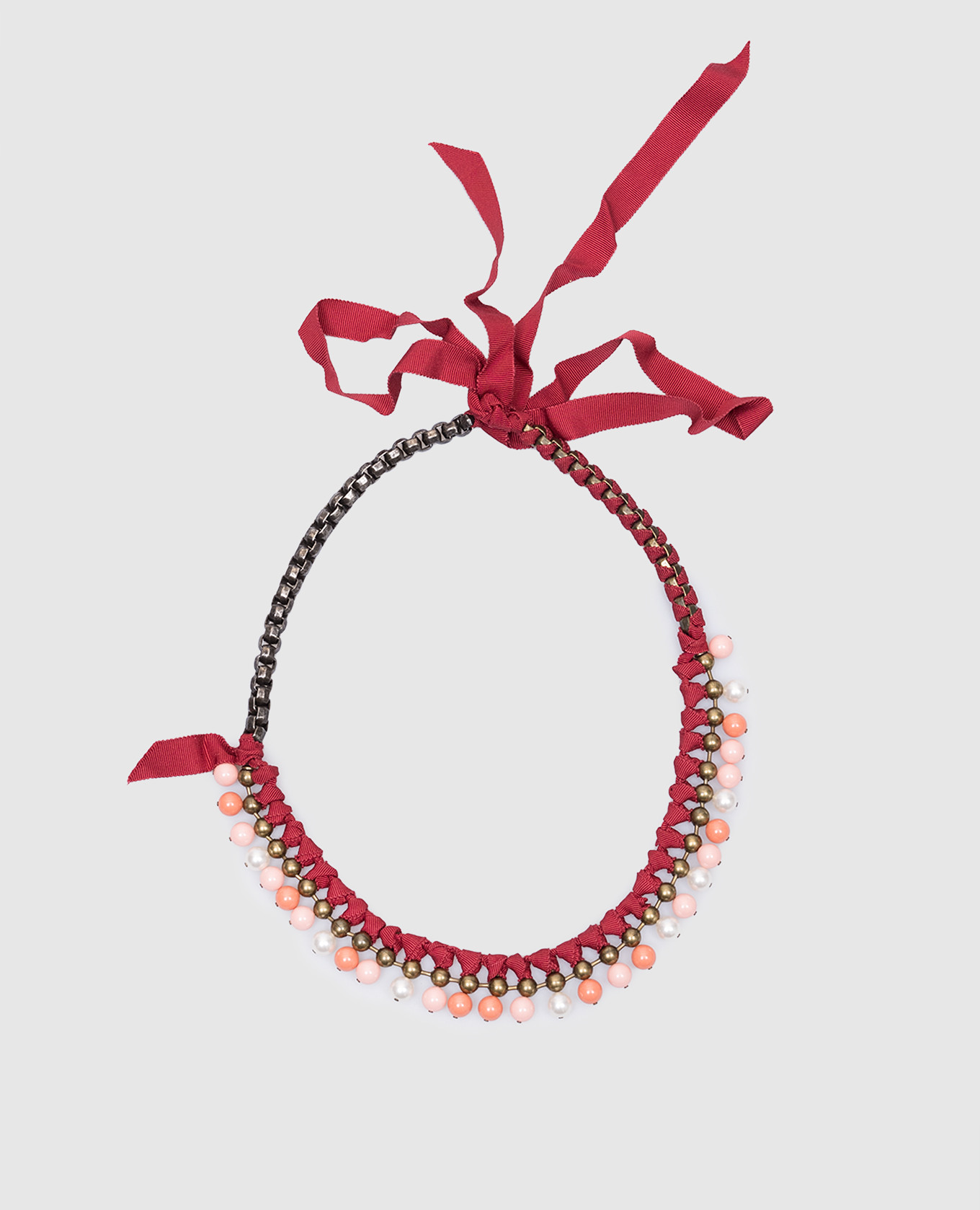 

Red necklace with chains and beads Lanvin