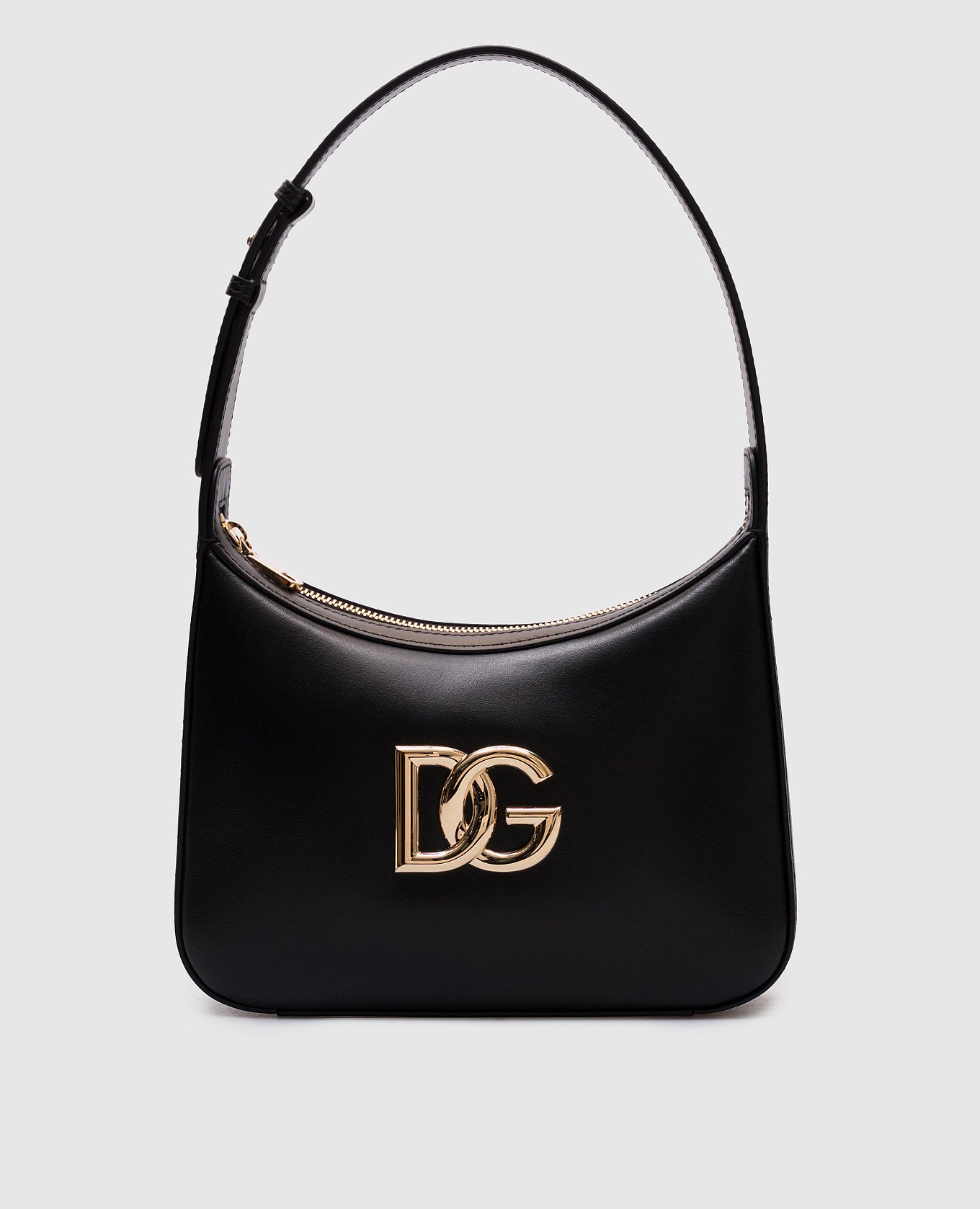 

Black leather hobo bag 3.5 with monogram logo Dolce&Gabbana