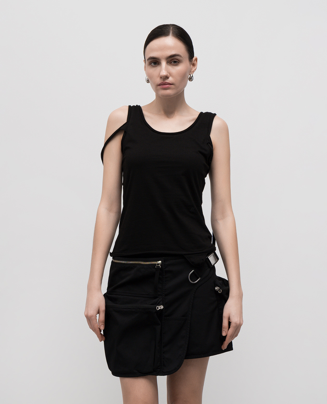 

Black top with ribbons Helmut Lang