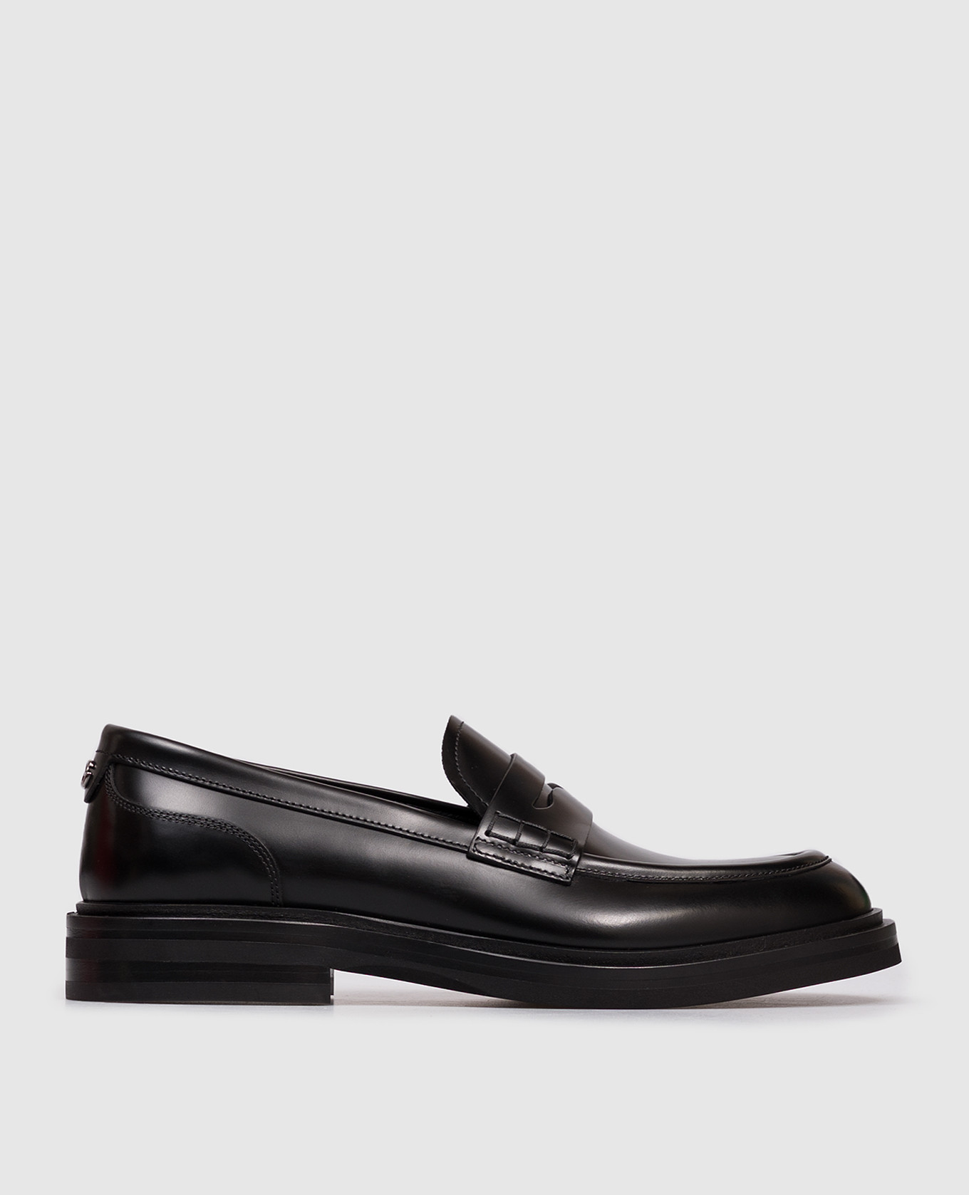 

Black leather glossy loafers with monogram logo Dolce&Gabbana, Brown