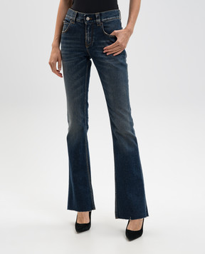 Balenciaga Blue flared jeans with logo patch 838692TSWC4