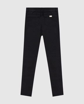 Philipp Plein Children's black slim jeans with slits GDT00421216