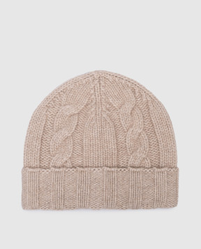 Simonetta Ravizza Beige cap CERVINO made of cashmere F04KN95T68TR