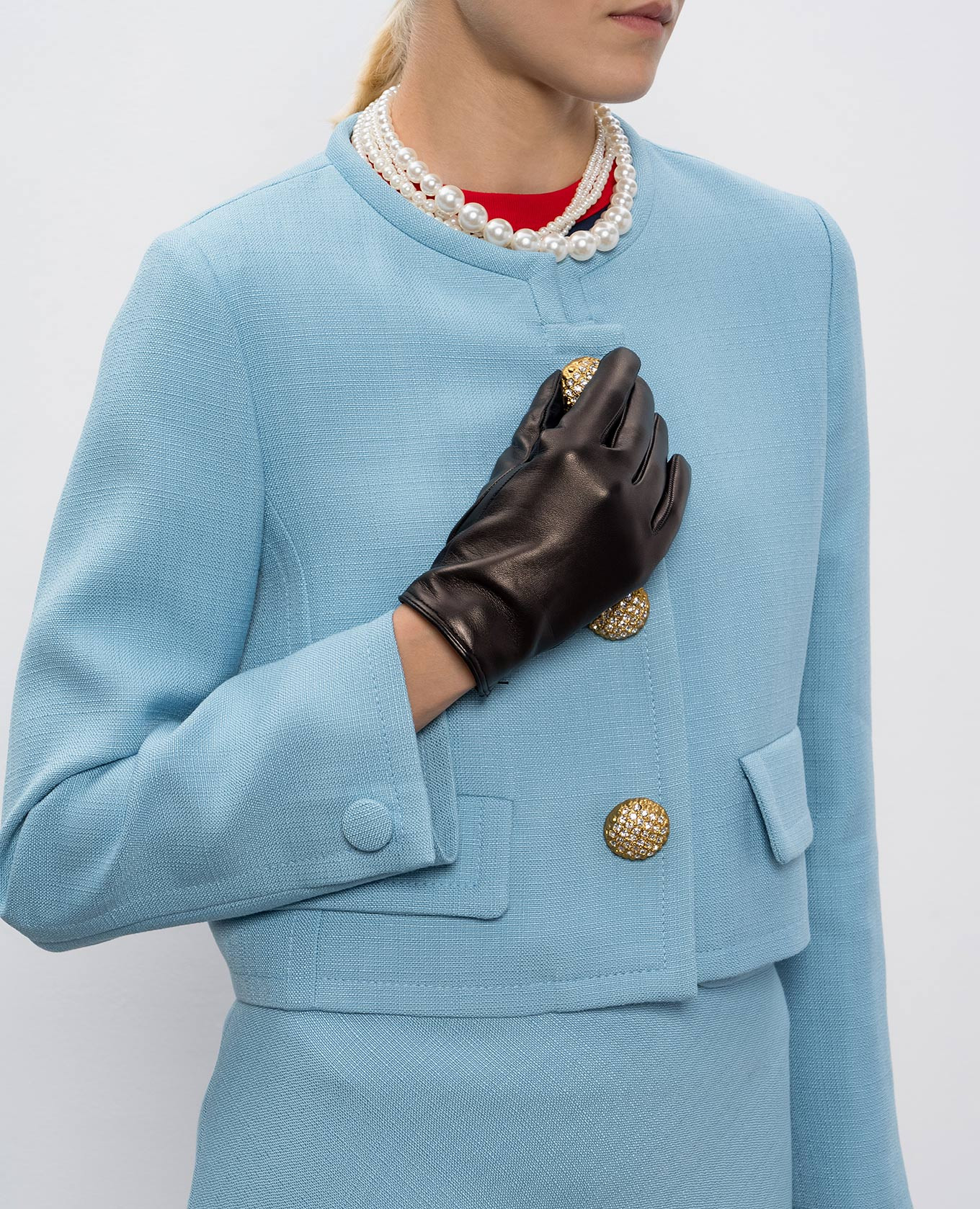 

Black leather gloves Sermoneta Gloves