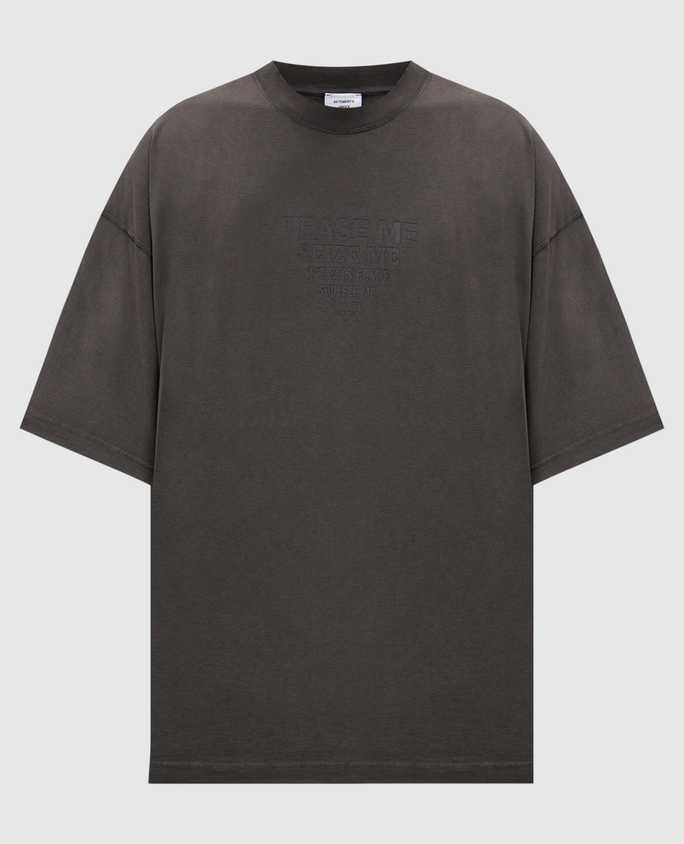 Vetements Gray t-shirt with an inscription print