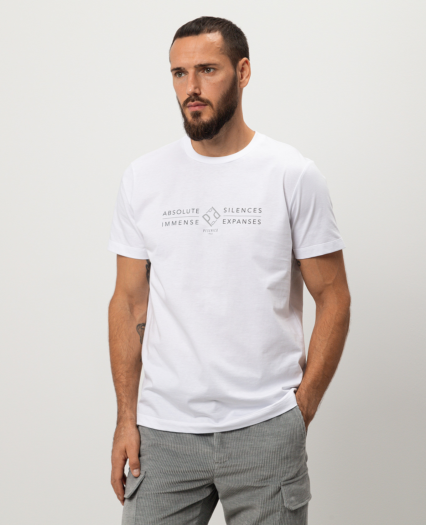 

White t-shirt with logo print Peserico